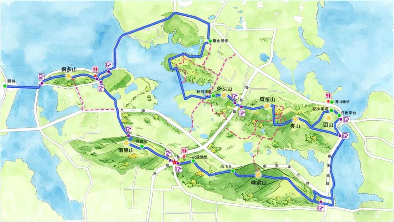 来自官方的七山步道路线图 七山步道路线图